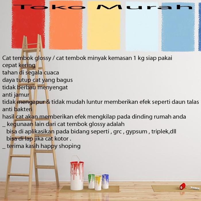 Cat minyak tembok1 kg / Cat kiloan tembok / Cat tembok mengkilap/ Cat tembok minyak anti air / Cat