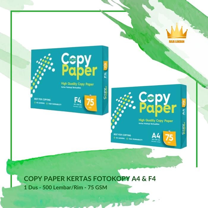 

Kertas HVS Kertas Fotocopy A4 & F4 COPY PAPER 75 Gsm/ 500 Lembar per Rim - DUS