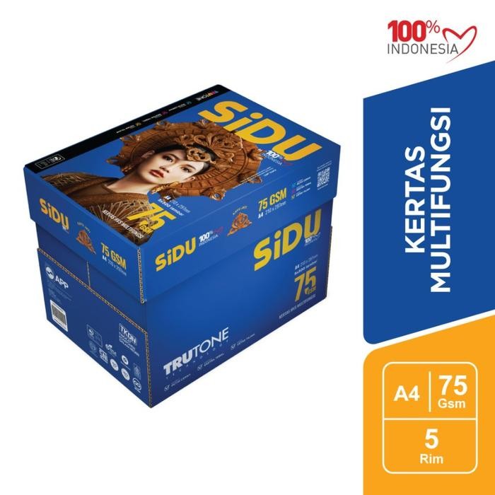 

SiDU Kertas Fotocopy 75 GSM A4 - 1 Dus Isi 5 Rim