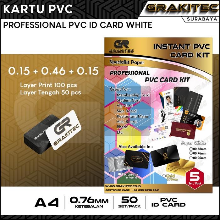 

Kertas PVC ID Card 50 Set Grakitec Professional Super White 0.76mm