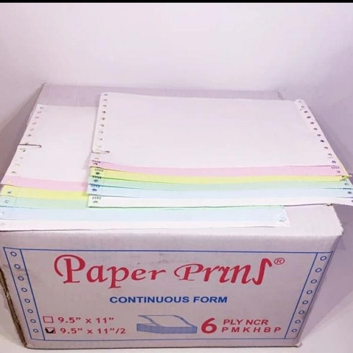 

kertas countinous form paperpryns 6ply 9.5x11/2
