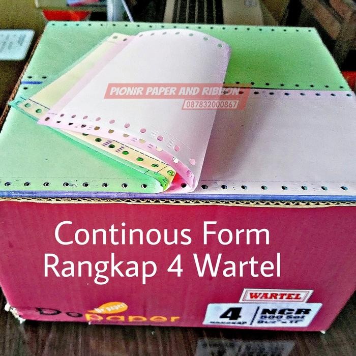 

Kertas Komputer rangkap 4 WARTEL Continous FORM 4 Ply Wartel