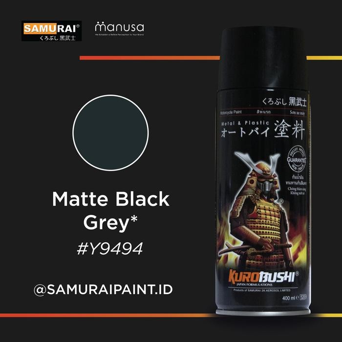 Samurai Paint Yamaha Matte Black Grey Y9494