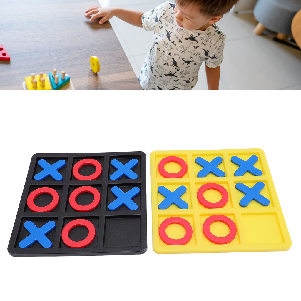 2Set XO Board Game Plastic XO Chess Board Game Indoor Party Game with X and O Pieces for Kids Family