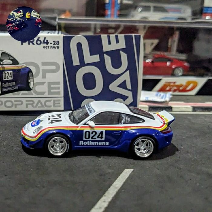 Diecast PopRace Porsche RWB 997 Rothmans