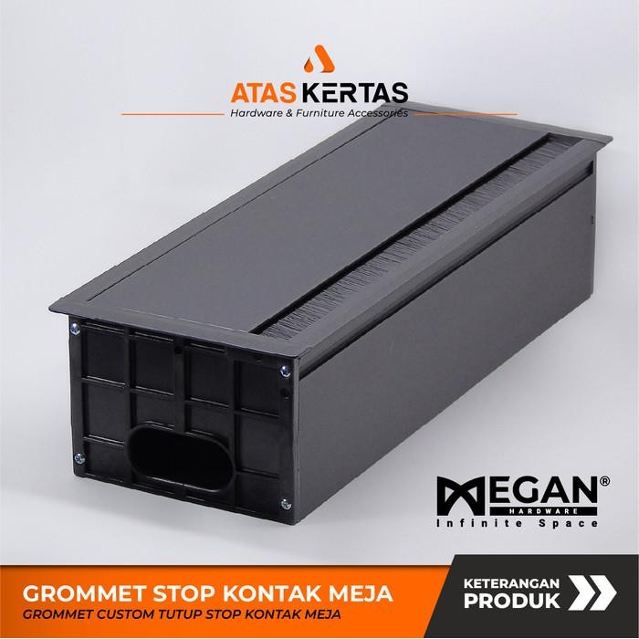 Laris Box Grommet Custom-Gromet Kabel Meja-Tutup Stop Kontak Meja Tanam Aluminium
