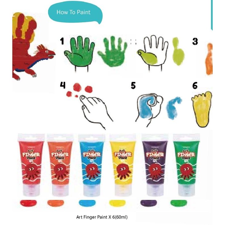

Tookyland Finger Paint 6 Colors Melukis Gambar Dengan Jari Tangan