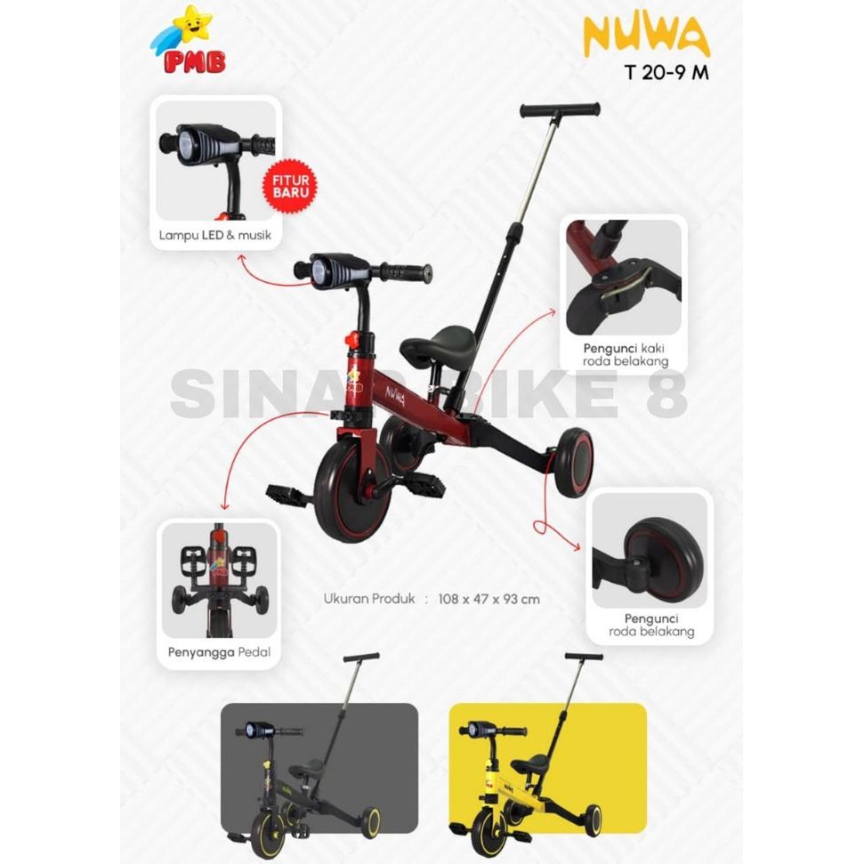 Sepeda Roda Tiga 2 In 1 Pmb Nuwa T20-9