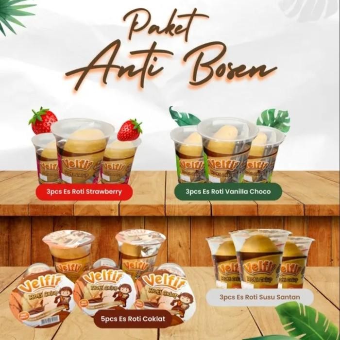 

(Allthebest) 1 DOS PAKET MIX 4 RASA ES ROTI CELUP VELFIT ISI 13 CUP
