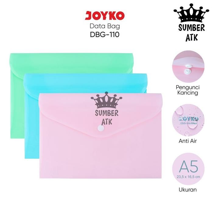 Map Kancing Plastik Data Bag Tas Joyko DBG-110 A5 Pastel Color *