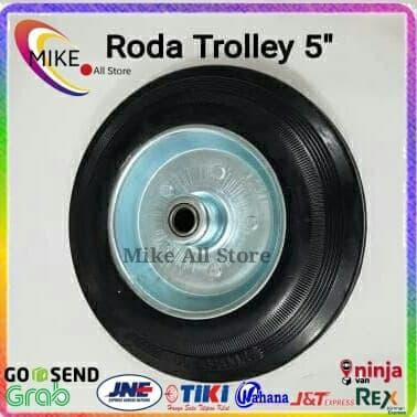 Roda Troli 5"wheel only Karet gerobak 5inch troley 5 inch troly *