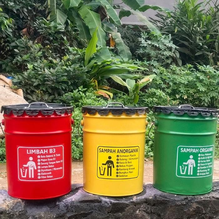 TONG SAMPAH KALENG BESAR UKURAN 25L / 20kg (Besi) *