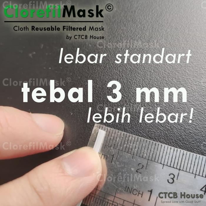 SINGLE CORE KAWAT HIDUNG/ KAWAT MASKER PUTIH LEBAR 3 MM paket 50PCS *