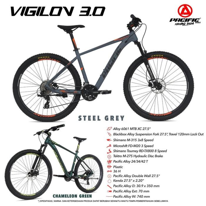 ORIGINAL Pacific vigilon 3.0 MTB sepeda gunung 27.5 hidrolik 8speed shimano READY STOCK