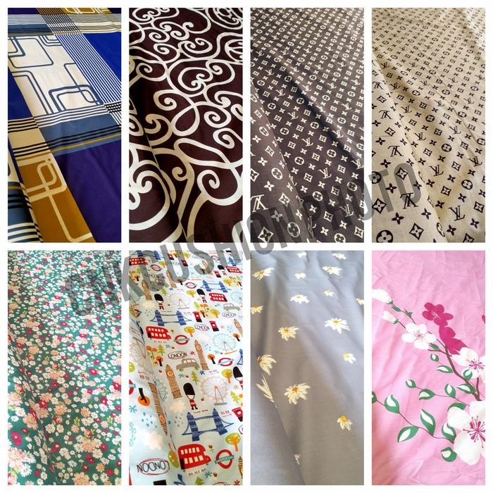 KADM Bahan Kain Sprei Katun Nikita Corak Lv Burberry Batik Polos Meteran
