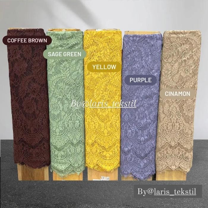 Bakal Kain Bahan Kebaya Brokat Semi Prancis Katun Fatmawati