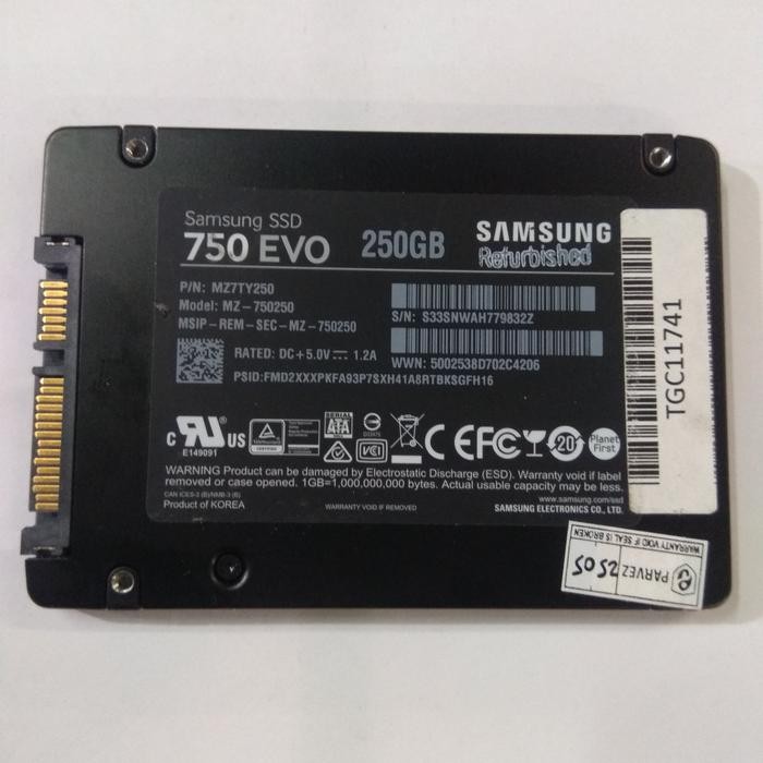 ssd 250gb 250 gb samsung evo 750 850 original murah bekas second seken
