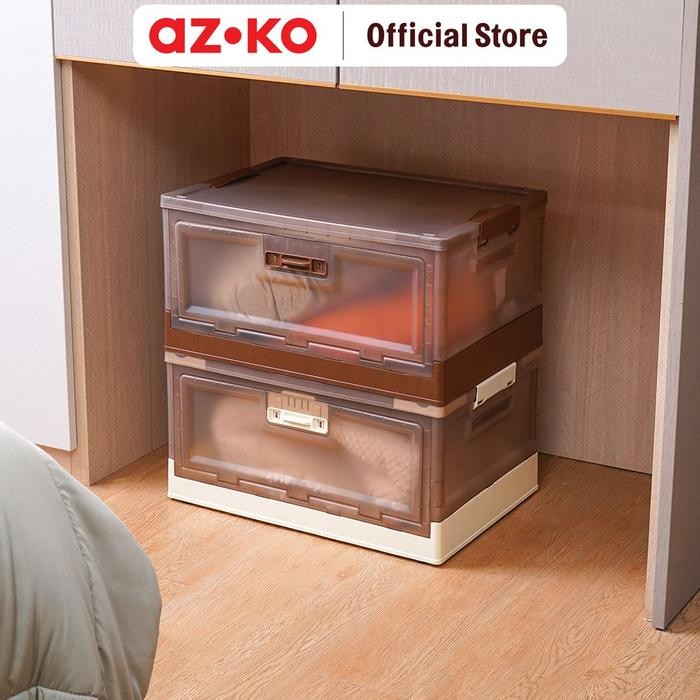 YL84 Azko Stora 51X35X26 Cm Kotak Penyimpanan Lipat - Putih Vanilla Wadah Kotak Simpan