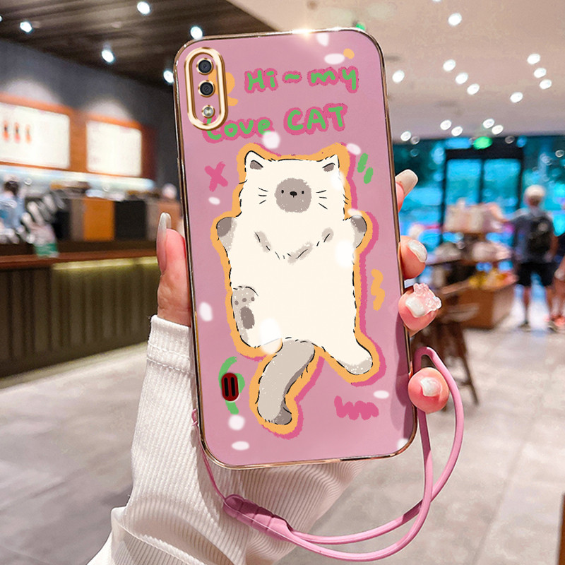 Casing Hp Untuk Samsung Galaxy A01 M01 Core A01 Core Case Kucing boneka kain Pelapisan Mewah Cesing 