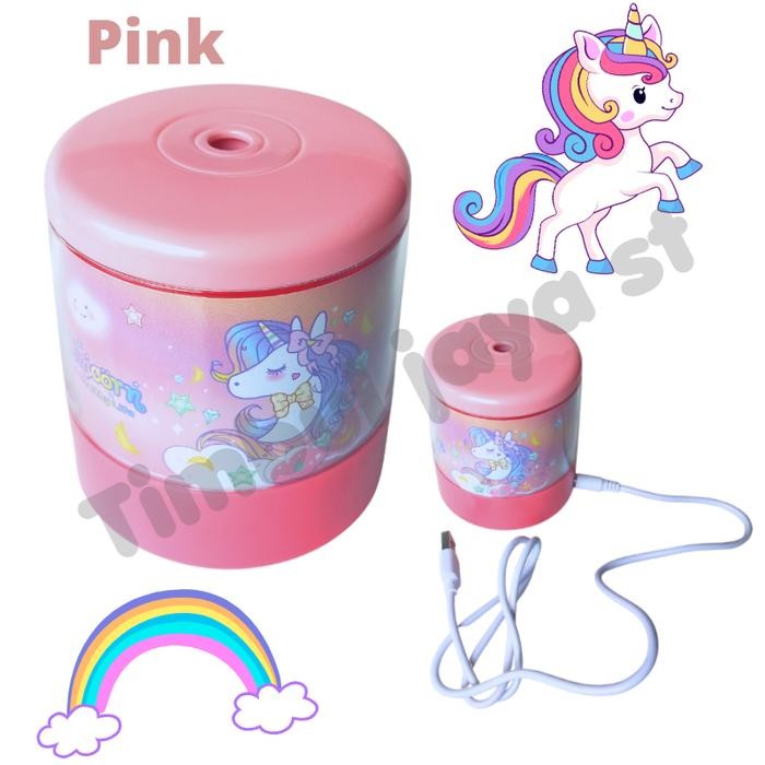 

Serutan Rautan Pensil Putar Elektrik Otomatis Aesthetic Unicorn 0908-9