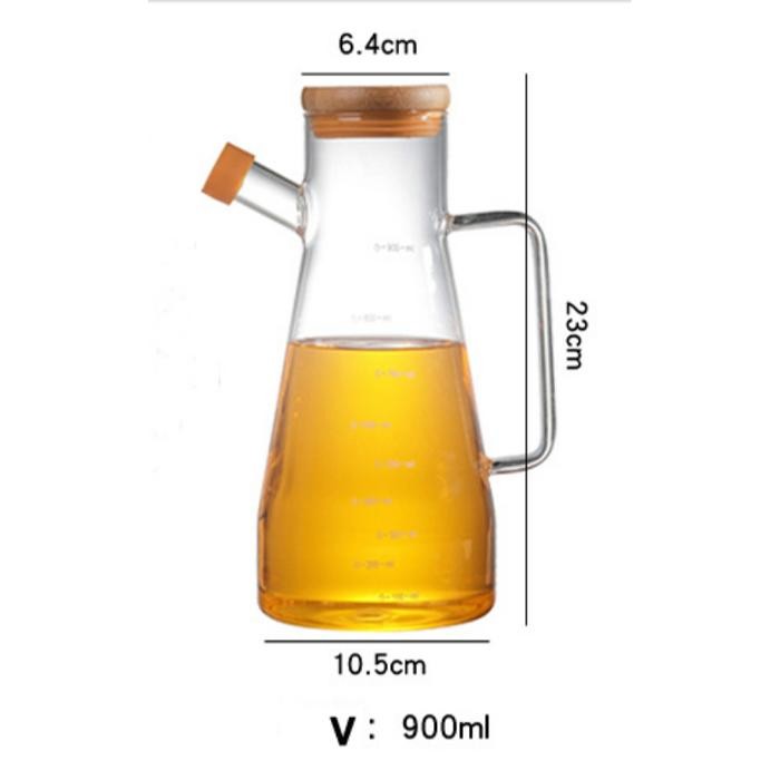 Botol Minyak Goreng Kaca Tanpa Sticker Tempat Teko Kecap Saos 900Ml