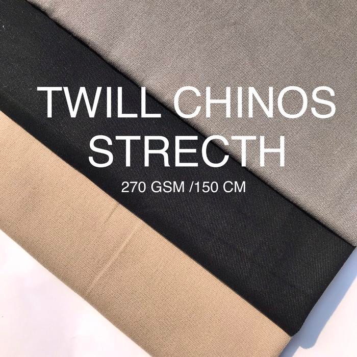 OMK_ Kain Bahan Celana Chino Stretch Katun Twill Stretch