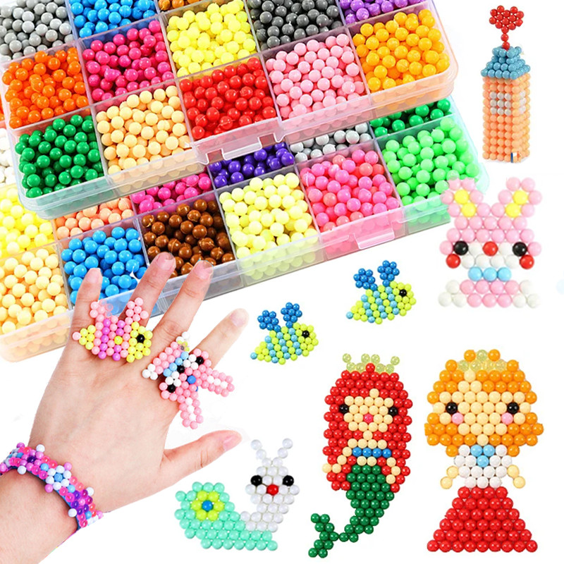 Magical Water Sticky Beads Toy Set DIY Handmade Children Water Spray Magic Crystal Beads Puzzle