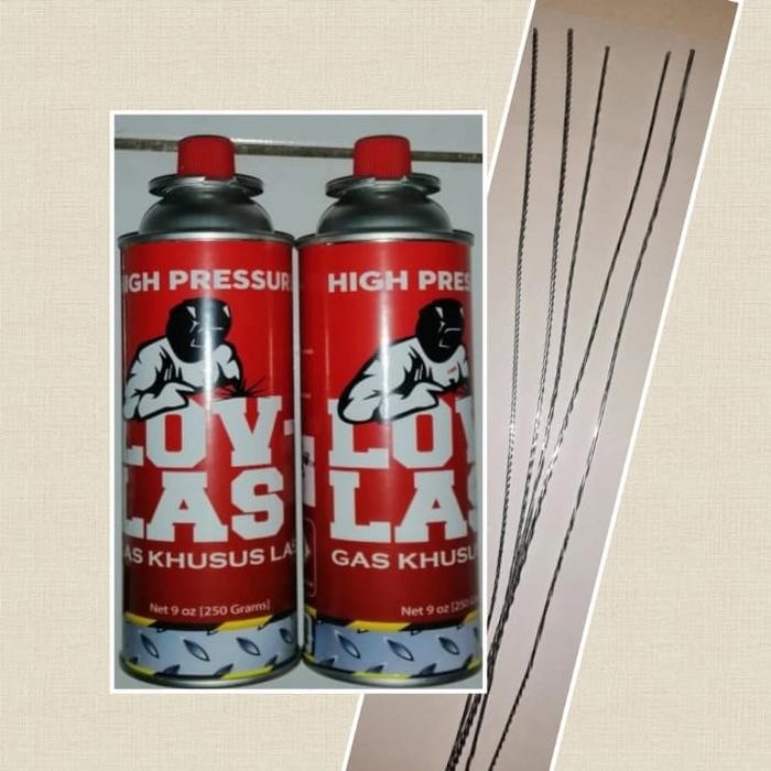 PAKET KAWAT LAS ALUMUNIUM SUHU RENDAH DAN 2 GAS LAS PORTABLE