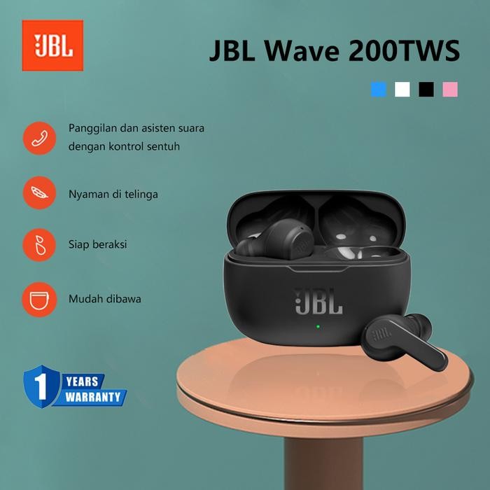 JB.L WAVE 200 TWS TRUE WIRELESS STEREO EARWATER & DUST RESISTANT HEADSET BLUETOOTH IN-EAR TERLARIS