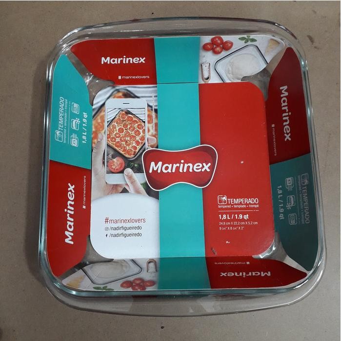 LOYANG PIRING KACA MARINEX 22CM SEGI EMPAT 1.8L PYREX PIREX MICROWAVE