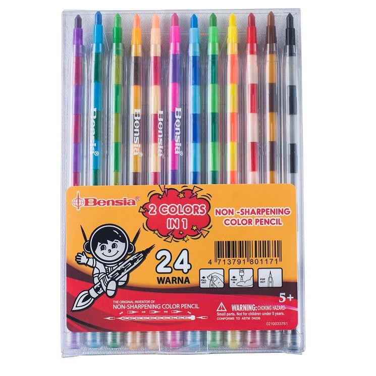 

Bensia Pensil Warna Susun 24 Warna - Non Sharpening CANO-81