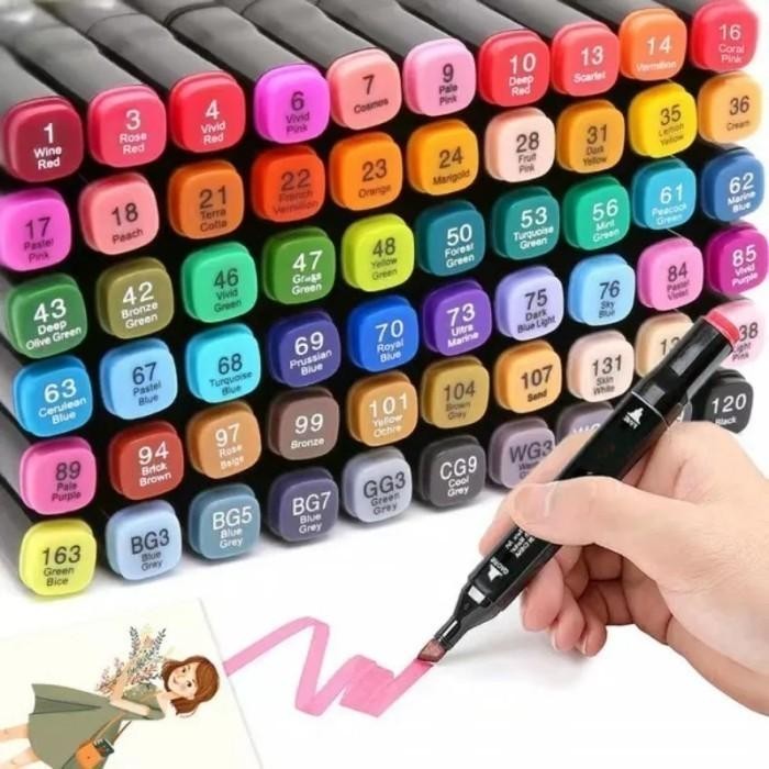 

Touchfive 40 Colours Twin Marker Brush Pen Spidol Gambar - White Case