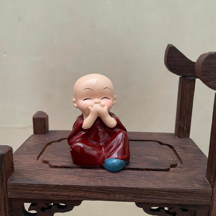 Patung Biksu Kecil Gaya, Pajangan Mobil, Budha Kecil Terlaris