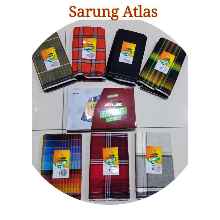 B081 Sarung Atlas Kain Sarung Atlas Tenun Motif Kotak