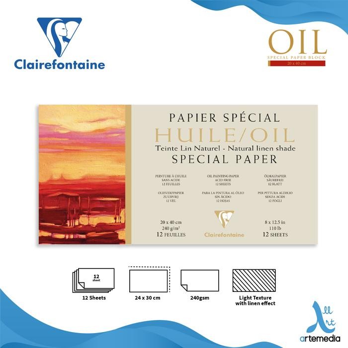 

Kertas Gambar Clairefontaine Oil Paper Natural Linen Block