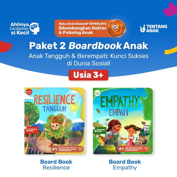 

Tentang Anak - Paket 2 Bilingual Boardbook: Tangguh + Empati Resilience + Empathy Buku Cerita Anak