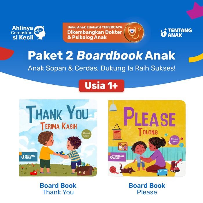 

Tentang Anak - Paket 2pcs Board Book Thank You dan Please - Buku Cerita Anak Bahasa Inggris