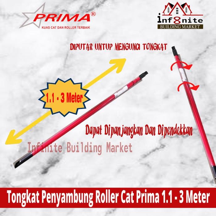 Tongkat Cat Prima Roller Extension Pole Tongkat Penyambung Rol 1.1-3 m