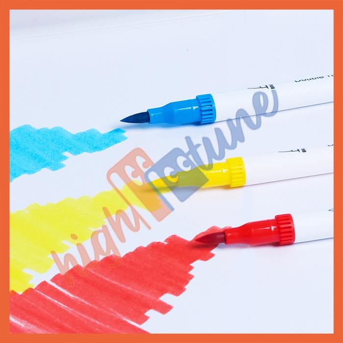 

Hightune Spidol Warna Brush Pen 2 Tips - 12/24/36/48/60/80/100/120 Spidol Set Marker Drawing Pen -