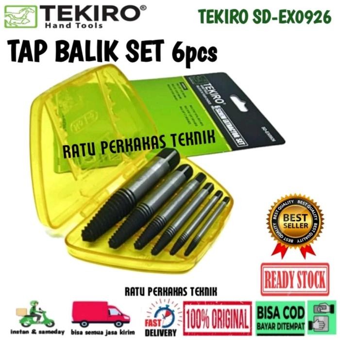 Cuci Gudang Tap Balik Set 6 Pcs Tekiro Original Screwdriver Extractor Tab Balik Pembuka Buka Baut