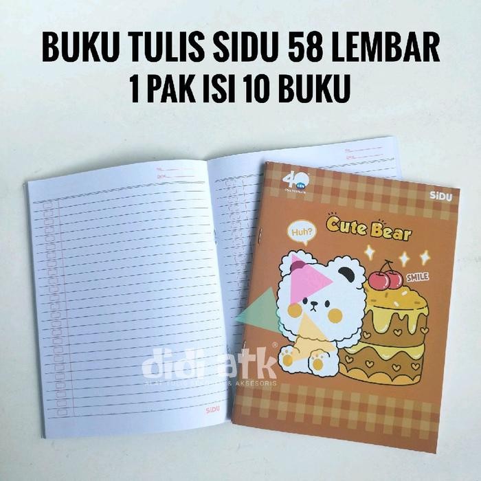 

TUMI Buku Tulis Sidu 58 Lembar 1 Pak Isi 10 Pcs - Paper Stationery