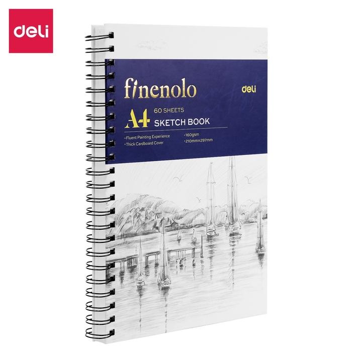 

TUMI Deli Finenolo Sketch Book / Buku Gambar Sketsa A4 160Gsm 60 Lembar Ec27X Karton Kertas