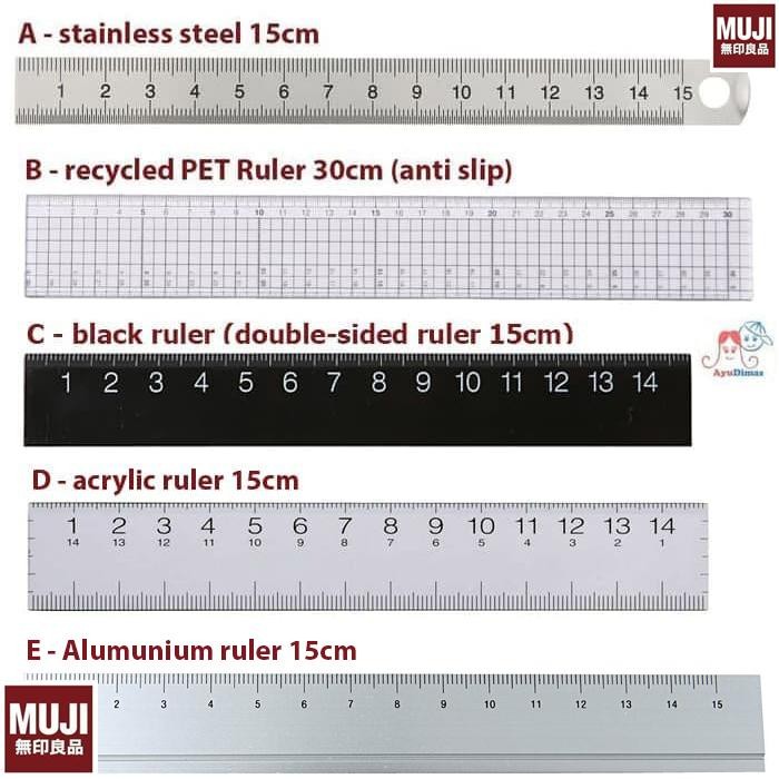 

I77W Muji - Stainless / Alumunium / Plastic Ruler - Penggaris