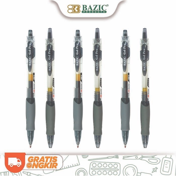 

I77W Bazic Gel Pen B1 Black - Pulpen Gel Tinta Hitam