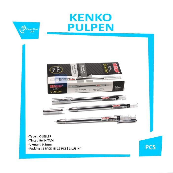 

I77W Kenko - O'Jeller 0.5Mm Gel Pen Black - Lusin