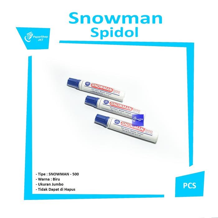 

X689 Snowman Spidol Permanent Marker Jumbo 500 - Biru - Pcs