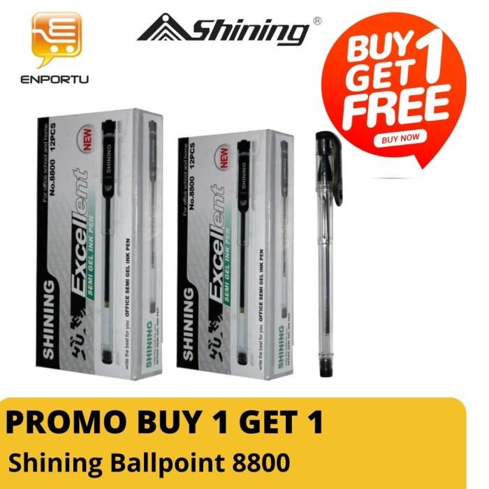 

X689 Buy 1 Get 1 Shining Ballpoint 8800 Hitam/ Pulpen Murah 2 Lusin