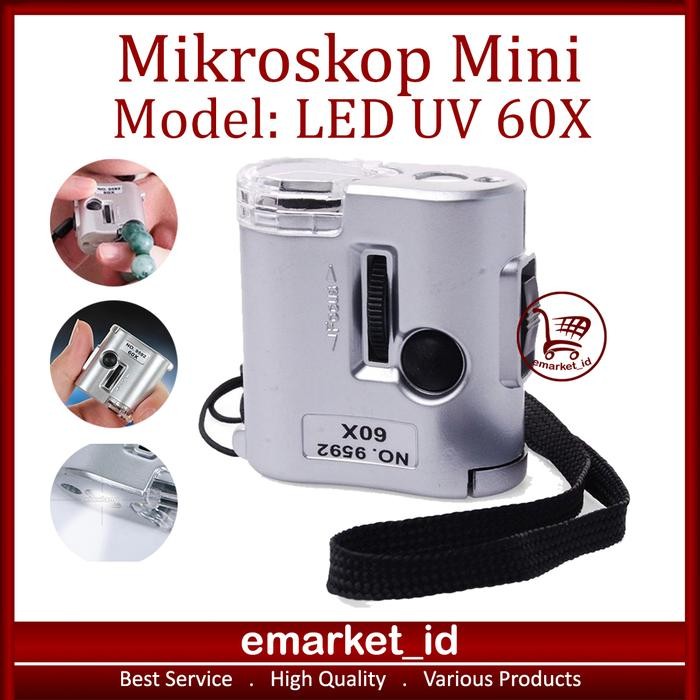 

X689 Mikroskop Mini Led Uv 60X / Microscope Portable / Kaca Pembesar Cek