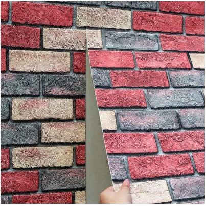 Wallpaper Foam Linen Walpaper Dinding Kamar Tidur - Linen Bata Merah