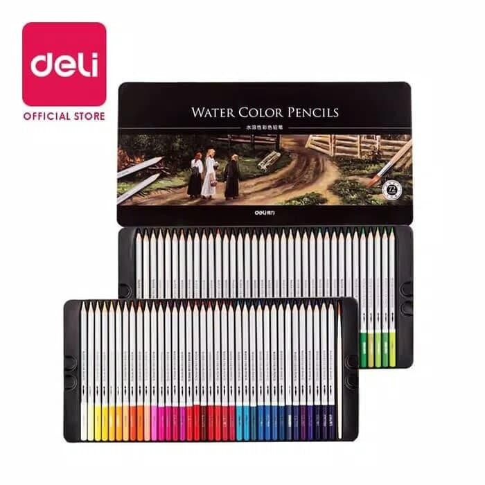 

WATER COLOR PENCIL DELI ISI 72 WARNA ( BOX KALENG yang KOKOH )